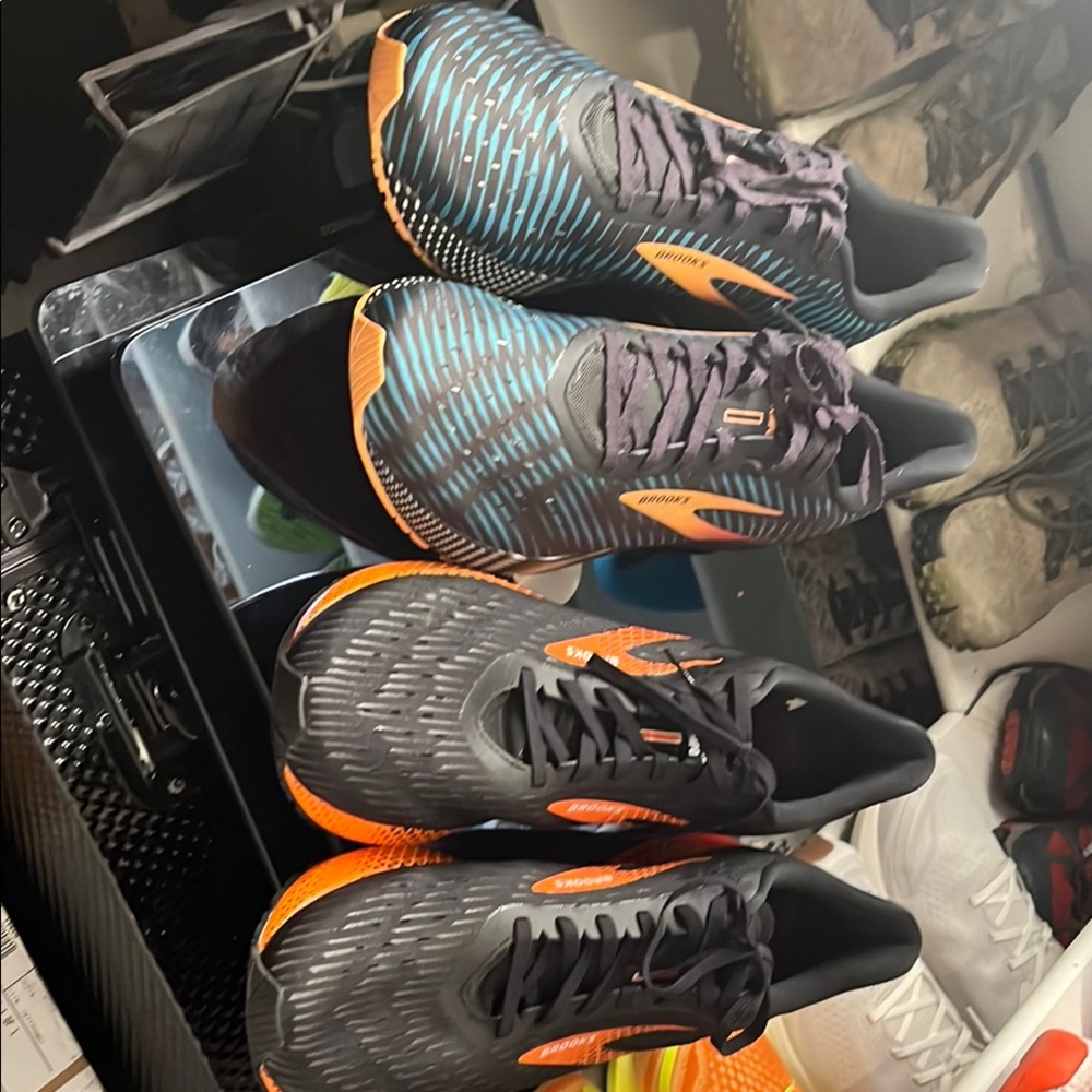 Brooks Black and Orange Athletic Shoes for Performance